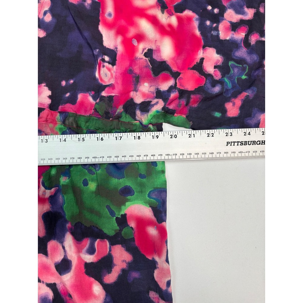 Alice‎ + Olivia Kimono Top Abstract Floral PinkNavy Drawstring Waist NoSz Tag - Picture 7 of 9